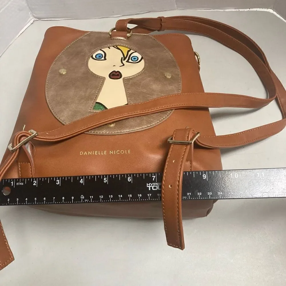 DANIELLE NICOLE Disney Parks Tinkerbell Convertible Backpack Handbag Brown - Picture 6 of 12